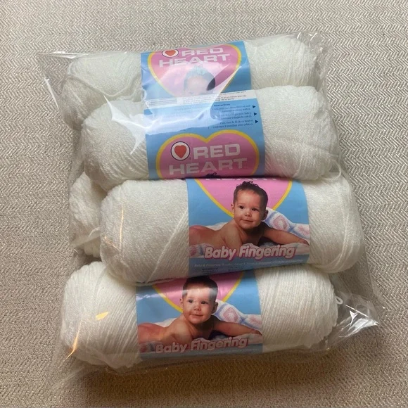 RED HEART•Baby Fingering Yarn•bundle of 5 Vintage - Picture 6 of 6